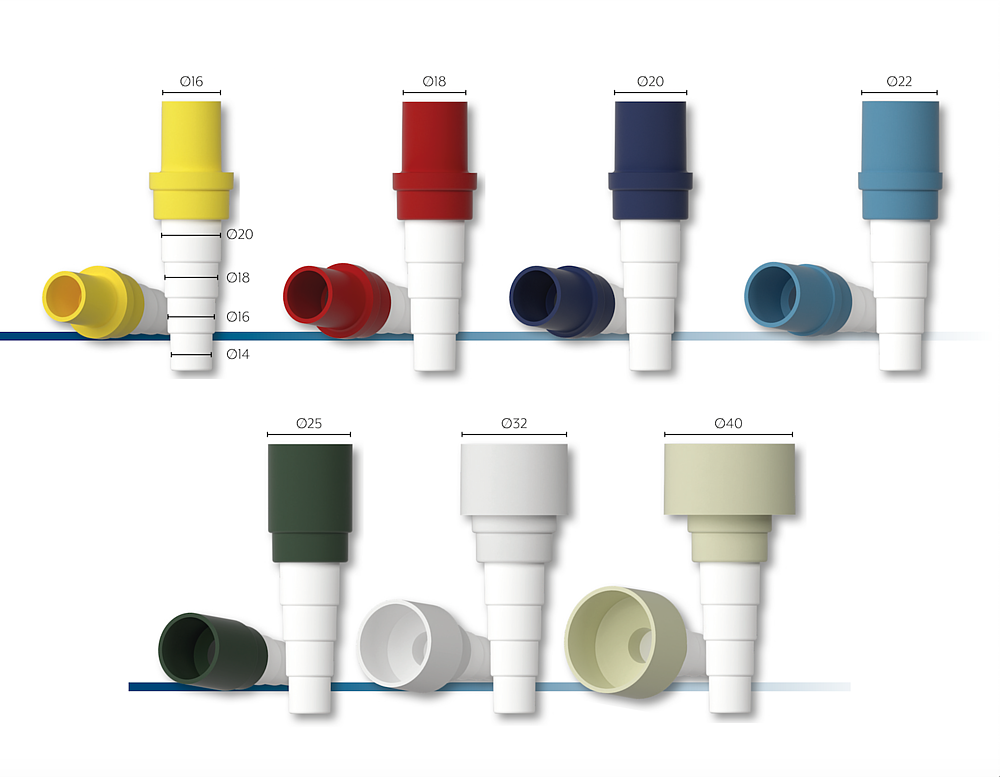Conn. Adapt. Flexi 16mm-Blanc